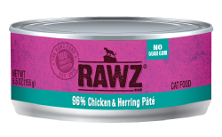 RAWZ Cat 96% Chicken & Herring Pate Wet Cat Food Can