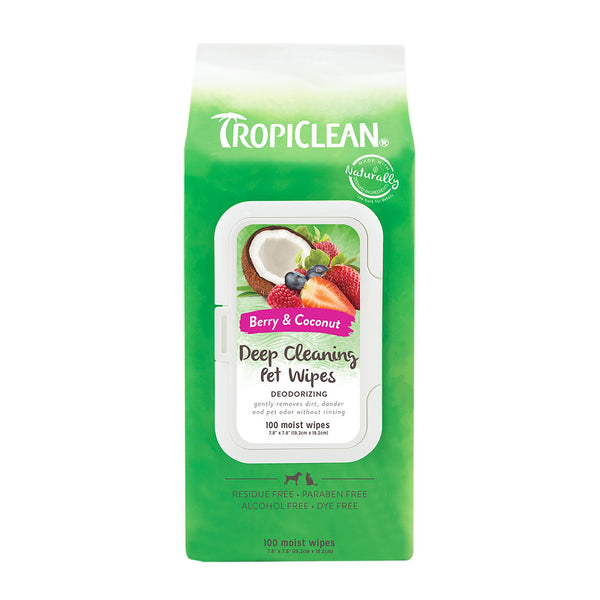 Tropiclean Deep Cleaning Deodorizing Pet Wipes, 100-count