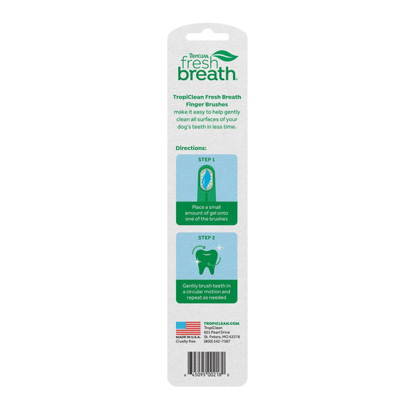 Tropiclean Fresh Breath Finger Brushes for Dogs, 2-pk