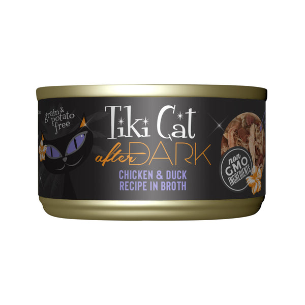 Recette de poulet et de canard après la tombée de la nuit Tiki Cat dans un bouillon