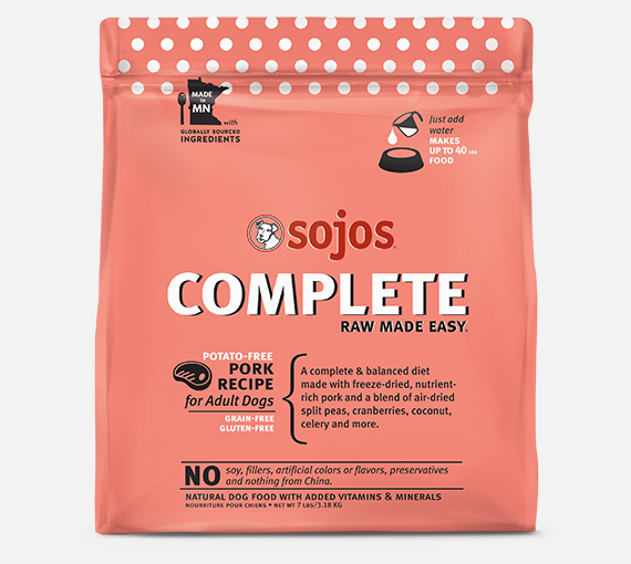 Sojos Complete Pork Recipe Adult Grain-Free Freeze-Dried Raw Dog Food