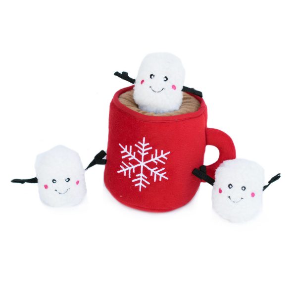 ZippyPaws Burrows Hot Cocoa & Marshmallow Dog Toy, 7 x 5 x 5 in