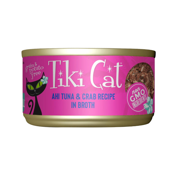 Tiki Cat Hana Grill Recette de Thon Ahi et de Crabe dans un Bouillon Nourriture Humide pour Chats