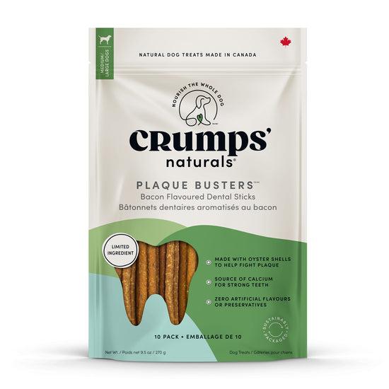 Crumps' Naturals Plaque Busters Bacon Dental Sticks Dog Treats