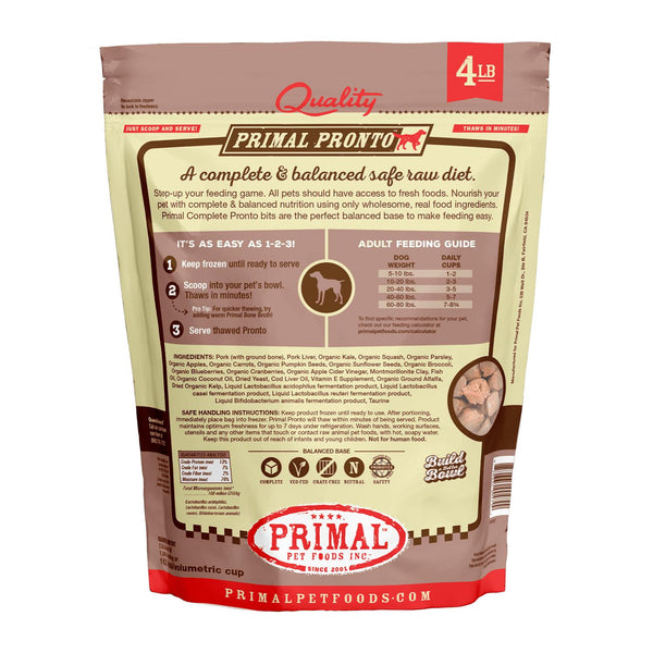Primal Pronto Raw Frozen Pork Formula Dog Food, 4-lb