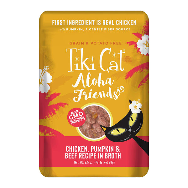 Tiki Cat Aloha Friends Poulet avec Citrouille et Bœuf Nourriture pour Chats