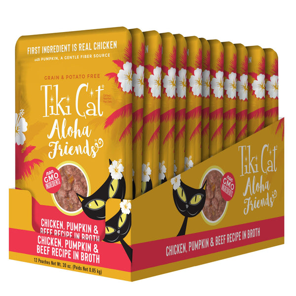 Tiki Cat Aloha Friends Poulet avec Citrouille et Bœuf Nourriture pour Chats
