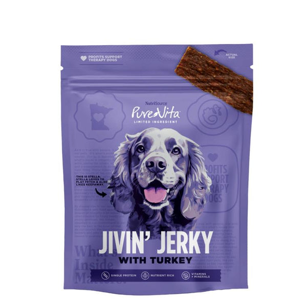 Gâterie pour chien PureVita Ingrédients limités Jerky Dinde, 4 oz
