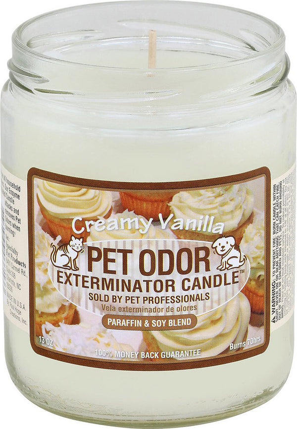Pet Odor Exterminator Deodorizing Candle Jar, Creamy Vanilla, 13-oz