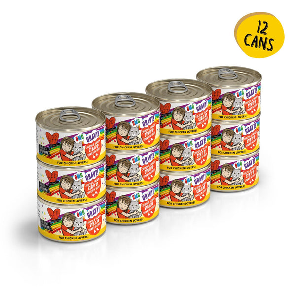 BFF OMG GRAVY Dîner au poulet et saumon à remuer en sauce Nourriture humide pour chats en boîte