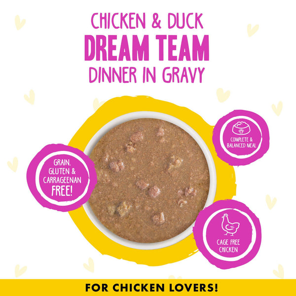 BFF OMG GRAVY Chicken & Duck Dream Team Dinner in Gravy Wet Cat Food Can
