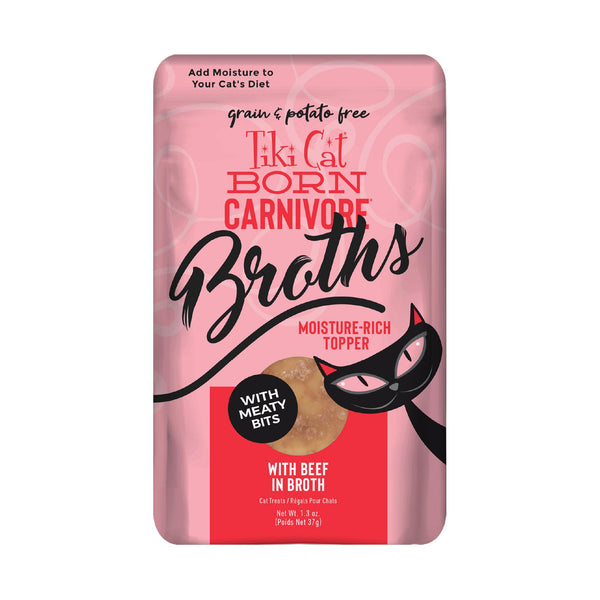 Tiki Cat Broths boeuf in Broth Gâterie pour chat à lécher