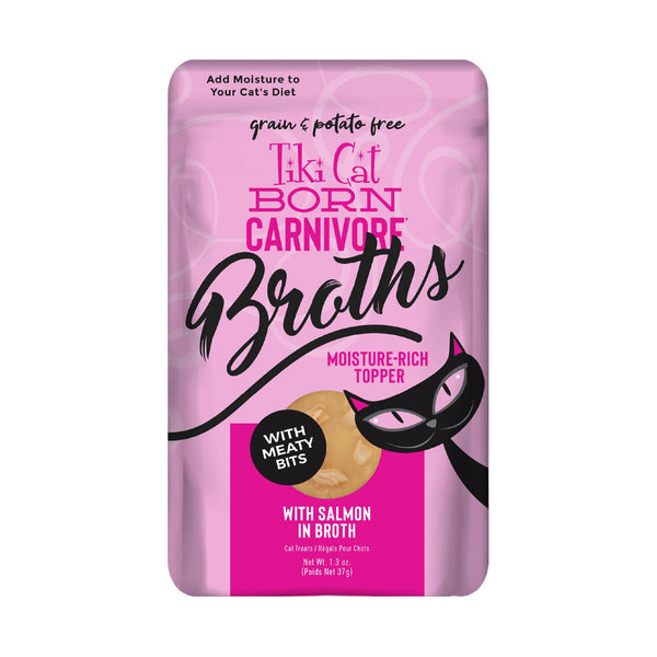 Tiki Cat Broths Gâterie pour chat à lécher au saumon dans un bouillon