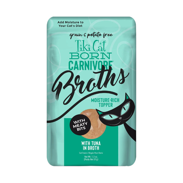 Tiki Cat Born Carnivore Broths Tuna in Broth Wet Cat Food Topper Pouch