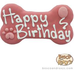Gâteries pour chien Happy Birthday Collection d'anniversaire de Bosco & Roxy, rose, 8 po