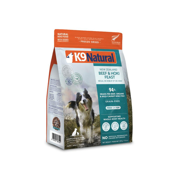 K9 Natural Festin de hoki et boeuf Sans céréales Nourriture sèche pour chiens lyophilisée