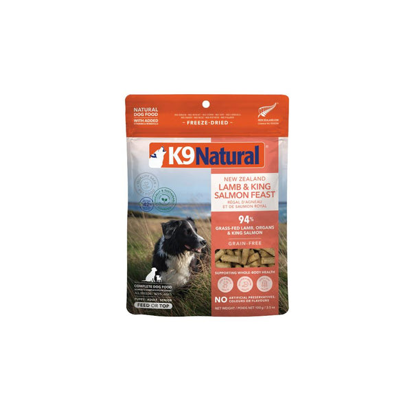 K9 Natural New Zealand Lamb & King Salmon Feast Freeze-Dried Dog Food & Topper, 3.5-oz|100-gram