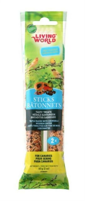 Living World Canary Sticks Saveur de fruits, 2 oz