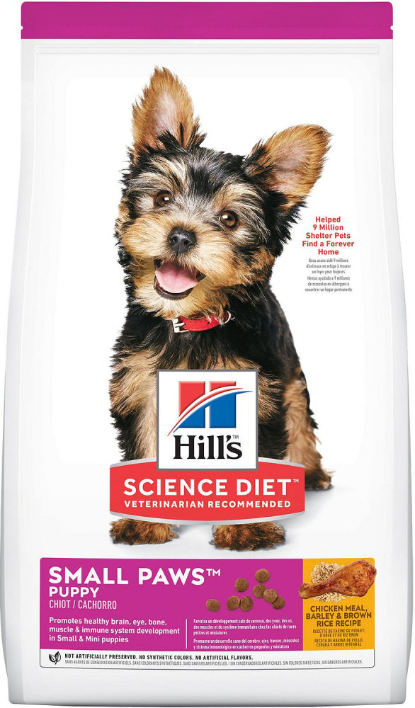 Hill's Science Diet Chiot Petite Patte Croquettes au Poulet, Orge et Riz Brun pour chiens, 15.5-lb