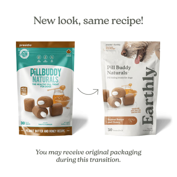 Presidio Pill Buddy Naturals Friandises pour chiens au beurre de cacahuète et miel, 5.29-oz