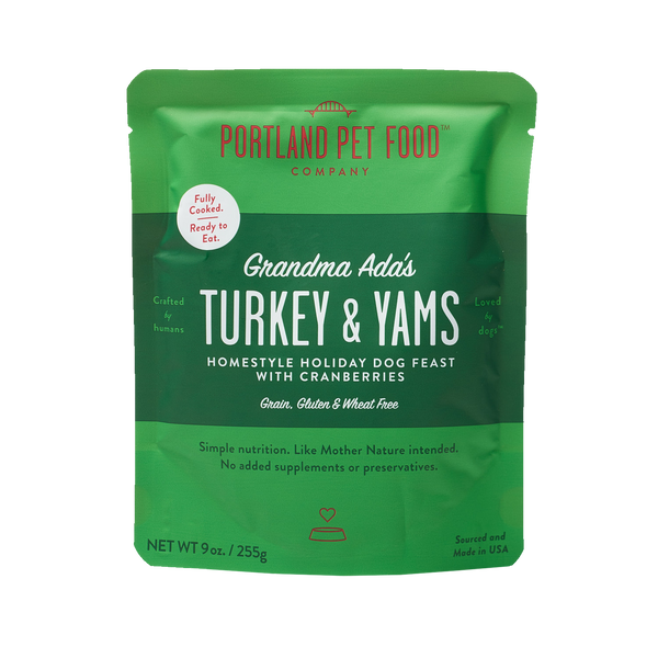 Portland Pet Food Grandma Ada's Grain Free Turkey & Yams Wet Dog Food, 9-oz