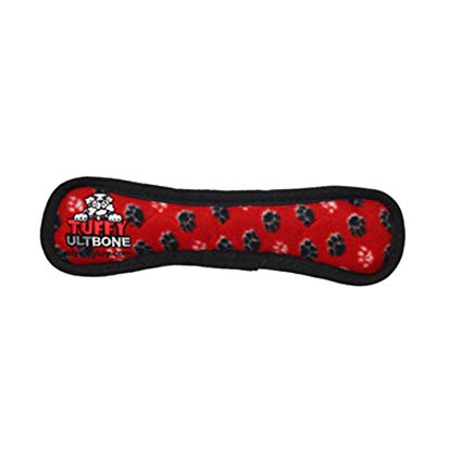 Tuffy Ultimate Bone Dog Toy, Red Paw