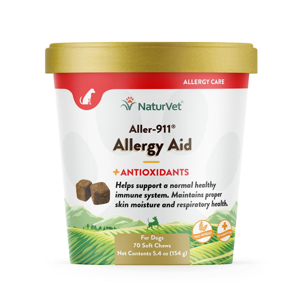 NaturVet Aller-911 Allergy Aid Plus Antioxidants Soft Chews Dog Supplement, 70-count