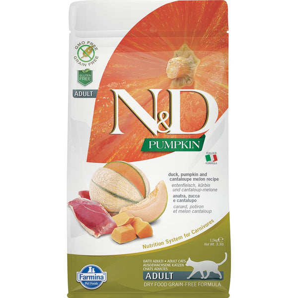 Farmina N&D Citrouille Canard & Melon Cantaloup Croquettes pour chats adultes