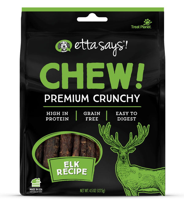 Etta dit! Mâcher! Gâteries pour chiens Premium Croquantes Recette Wapiti, 4,5 oz