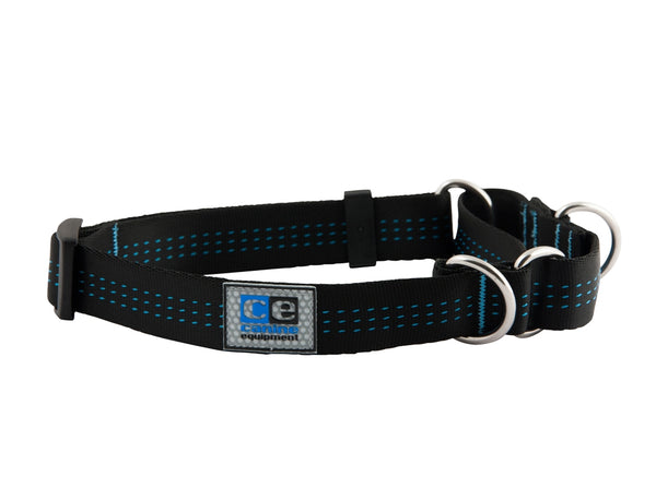 RC Pets Webbing Martingale Black Dog Collar