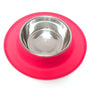 Messy Mutts Bol En Inox Avec Base En Silicone, Simple, Rouge