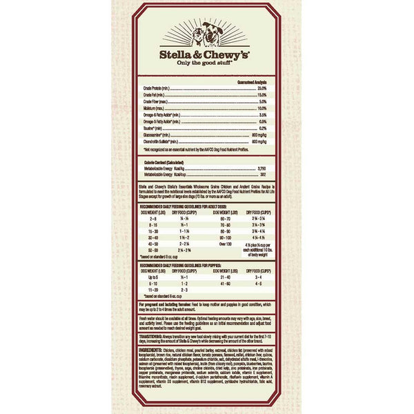 Stella & Chewy's Essentials Wholesome Grains Chicken & Ancient Grains Dry Dog Food