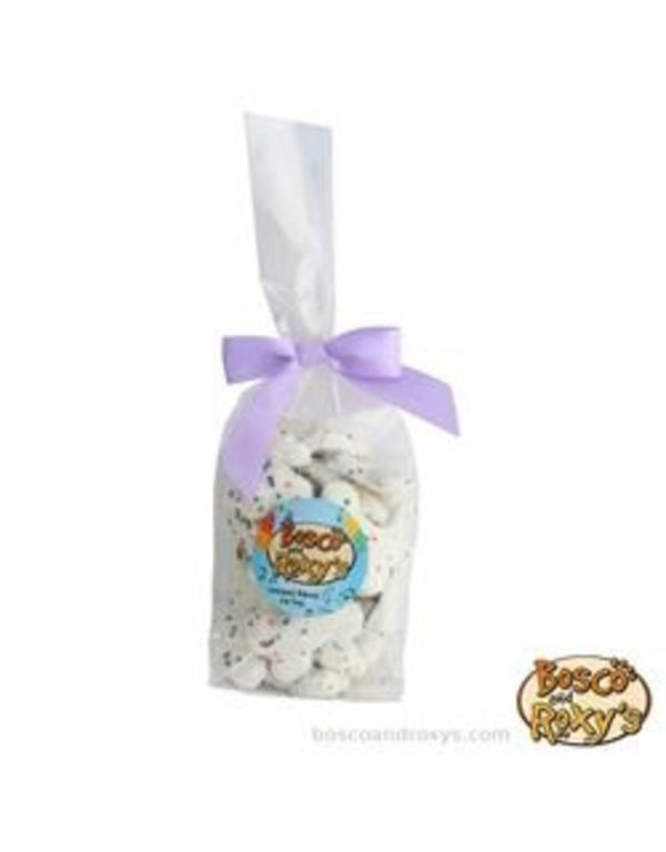 Bosco & Roxy's Birthday Paw-ty Prepackaged White with Sprinkle Bag of Bones Dog Treats