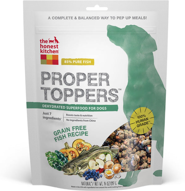 The Honest Kitchen Proper Toppers Garniture sans céréales au poisson pour nourriture pour chiens