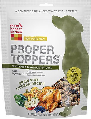 The Honest Kitchen Proper Toppers Recette au poulet sans céréales Complément alimentaire pour chien
