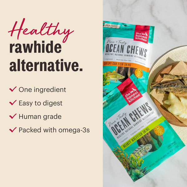 The Honest Kitchen Beams Ocean Chews Hearty Wolfish Skins Dog Treats