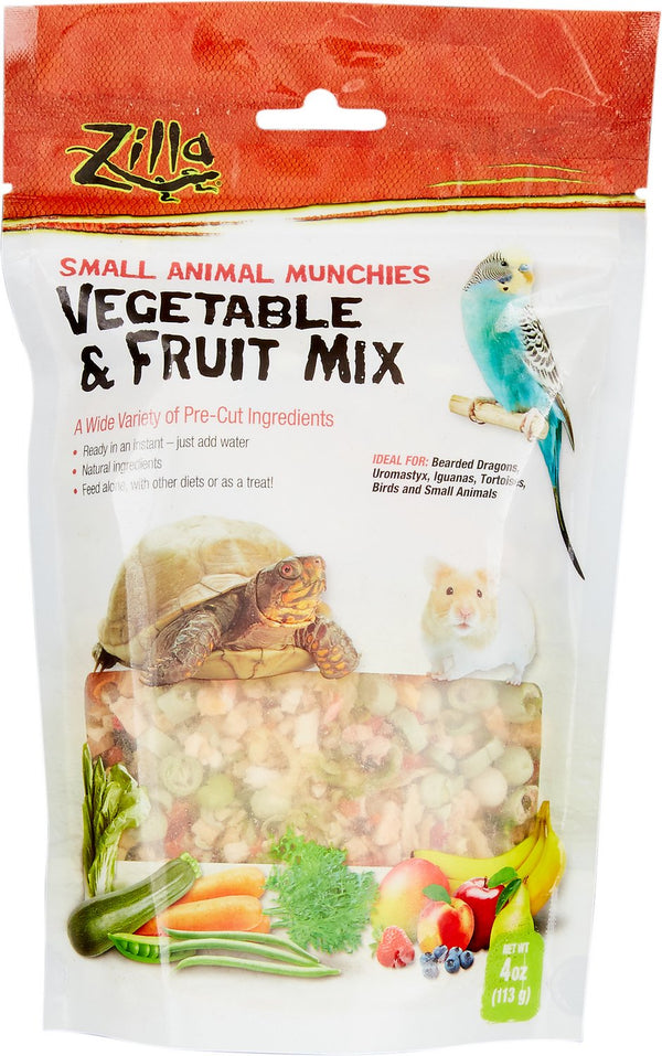 Zilla Small Animal Munchies Vegetable & Fruit Mix Lizard Food, 4-oz