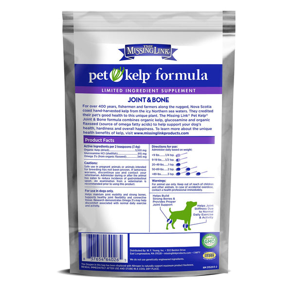 The Missing Link Pet Kelp Formula Joint & Bone Powdered Dog Supplement, 8-oz