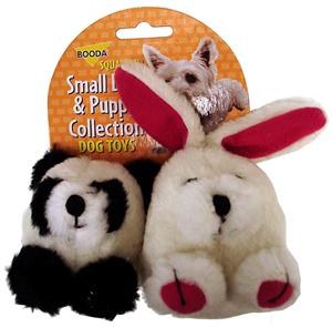 Petmate Booda Squatters Panda & Rabbit Small Dog & Puppy Toy, 2-pk