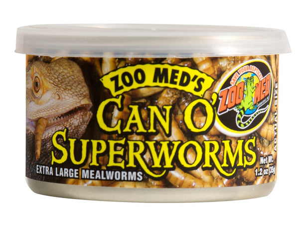 Zoo Med Can O' Superworms Extra Large Meal Worms Lizard Food, 1.75-oz
