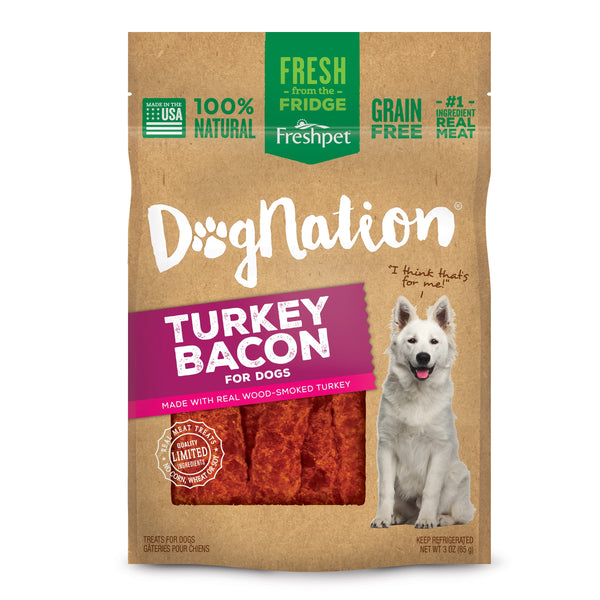 Freshpet Dognation Turkey Bacon Grain-Free Dog Treats, 3-oz