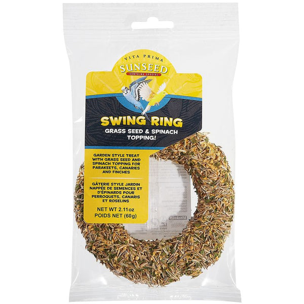 Sunseed Vita Prima Swing Ring Grass Seed & Spinach, Bird Toy and Treat