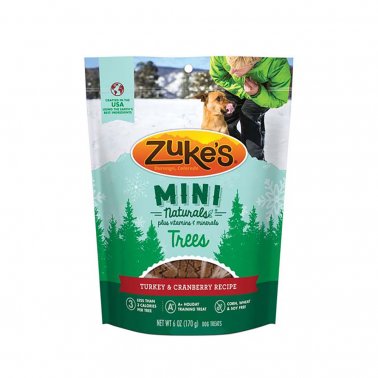 Zukes Mini Naturals Trees Turkey Cranberry Dog Treats