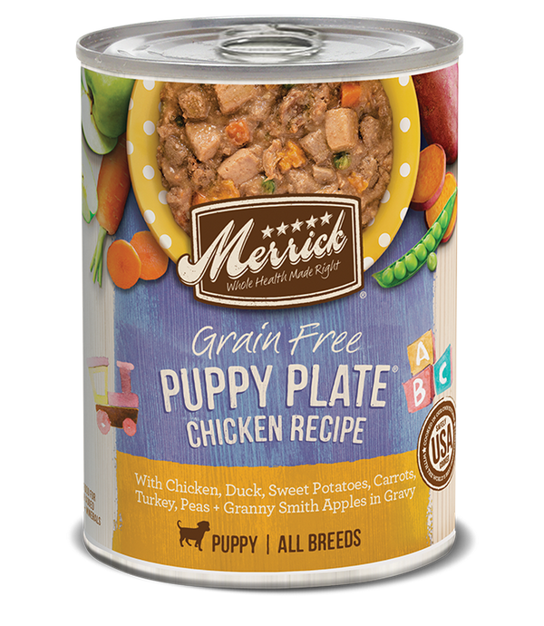 Merrick Grain-Free Puppy Plate, Chicken Recipe in Gravy, Canned Dog Food