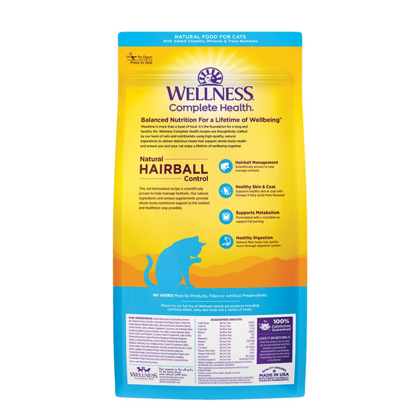 Wellness Complete Health Contrôle des Boules de Poils Croquettes Adultes Poulet & Riz