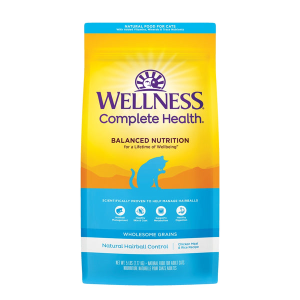 Wellness Complete Health Contrôle des Boules de Poils Croquettes Adultes Poulet & Riz