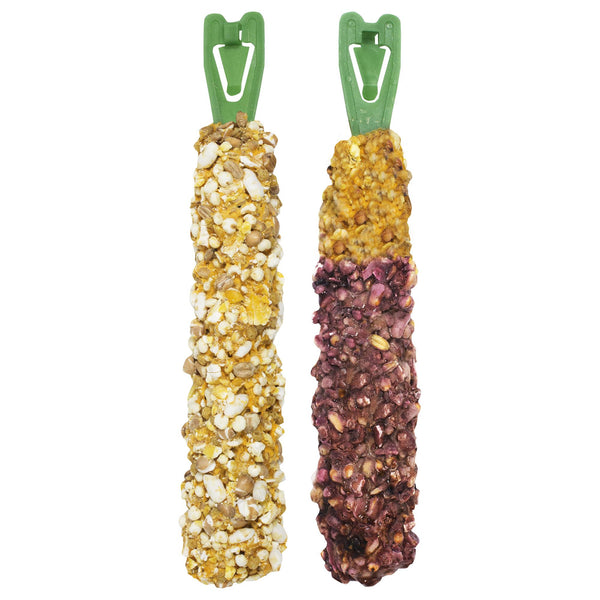Vitakraft Crunch Sticks Pack Variété Friandises pour lapins & cochons d'Inde, Grains soufflés & Miel, Baies sauvages & Miel