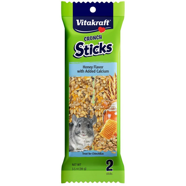 Vitakraft Bâtonnets Croquants avec Calcium Supplémentaire Friandises pour Chinchillas, Saveur Miel