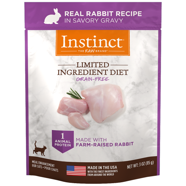 Instinct Limited Ingredient Diet Grain-Free Real Rabbit Recipe Wet Cat Food Topper Pouch
