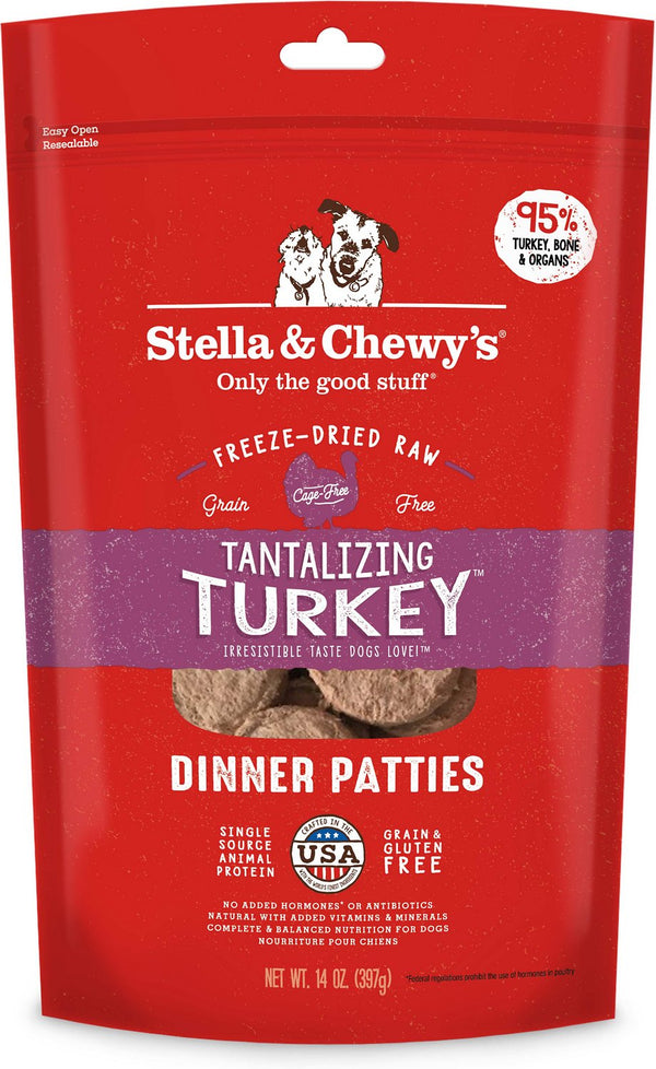 Stella & Chewy's Tantalizing Turkey Dinner Patties Grain-Free Freeze-Dried Dog Food